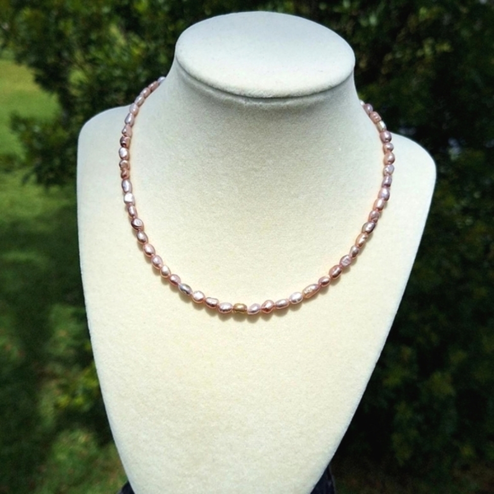 Pink Freshwater Pearl Necklace ~ Handcrafted Jewelry